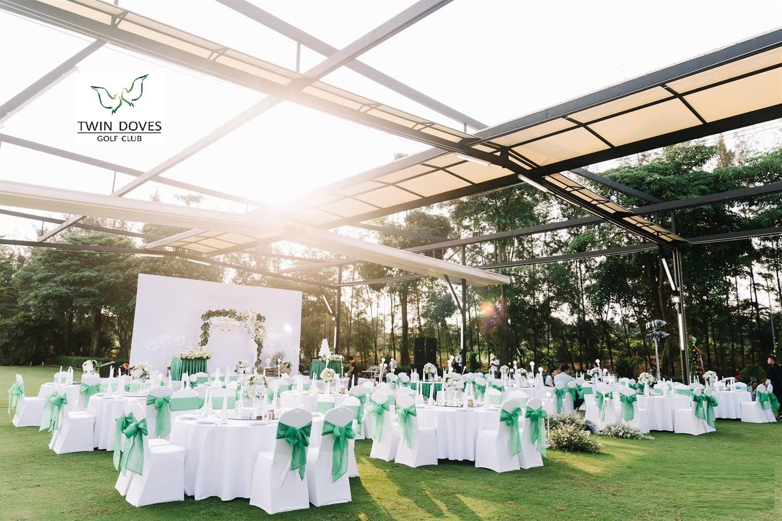 Satisfying Wedding Ceremony at Function Lawn — Outdoor Space with Golf Course View